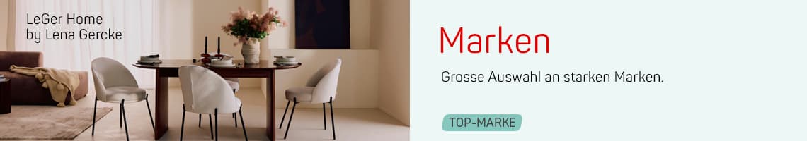 LeGer Home by Lena Gercke – Esszimmer mit runden Tisch und vier Stühlen, elegantes Ambiente. Marken – Grosse Auswahl an starken Marken.