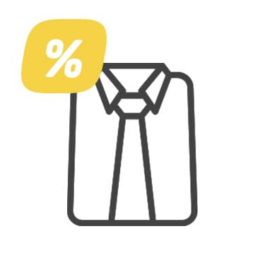 Symbol eines gefalteten Hemds mit Krawatte als Icon für Businesskleidung